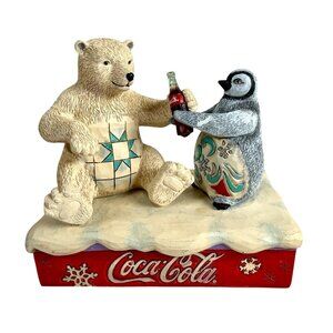 Jim Shore Friendship Goes Better With Coke Polar Bear Penguin Figurine 4059474